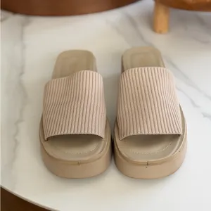 Cushionare Elegant Tan Slide Sandals thumbnail 3