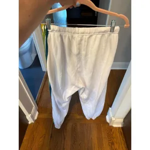 Aviator Nation 5 Stripe sweatpants in a white cotton fabric with rainbow xl thumbnail 4