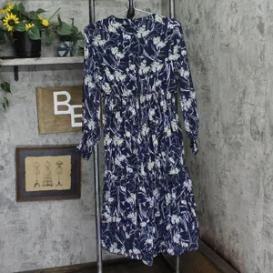 NWT Ny Collection Womens Long Sleeve Clip Dot Chiffon Dress Blue Floral S thumbnail 5