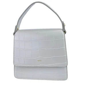NEW JW Pei White Croc Vegan Leather Faux Crossbody Strap Top Handle Handbag OS thumbnail 3