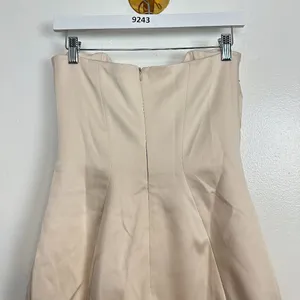HOUSE OF CB Ariella Satin Crystal Embellished Bow Dress in Ivory Size Small thumbnail 9