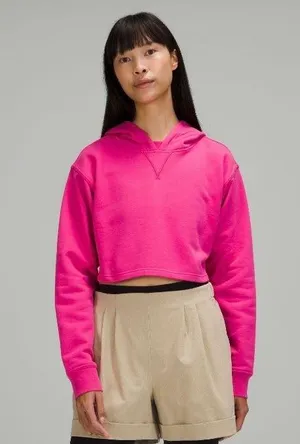 Lululemon Pink Hoodie Cropped size large thumbnail 1