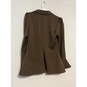 AEL Amy Enjoy Life Peplum Fitted Flared Sleeve Brown Blazer Top Size M thumbnail 8