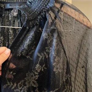 White House black market black sheer blouse with matching cami set thumbnail 6