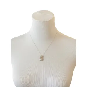 Classy‎ Cat Rose Gold Plated AU Sterling Silver Swarovski Crystals Necklace 18" thumbnail 3