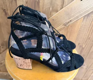 Indigo Rd. Women’s Black Lace-Up Block Heel Sandals – Size 9 thumbnail 1