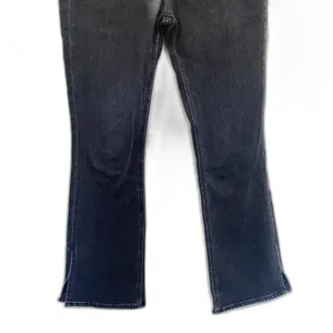 Sly Kick‎ Flare Leg Jeans Black Wash Denim Split Hem High Rise Size 26 Waist thumbnail 3