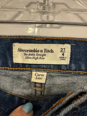 Abercrombie and‎ Fitch curve love classic straight Blue Jeans thumbnail 2