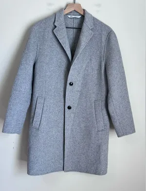 ZARA Wool Blend Coat Women’s‎ Medium Tailored Double Button Car Coat Oversized thumbnail 1