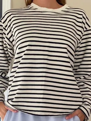 Zara striped long sleeve shirt thumbnail 3
