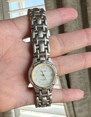 Vintage Milan Quartz Watch water resistant hour and day silver band gold numbers thumbnail 1