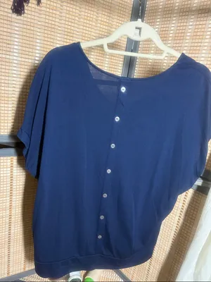 Women’s Blue Patterned Short-Sleeve Top thumbnail 4