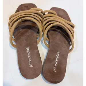 Jeffrey Campbell Suede Tubular Multi Strap Slide Sandals Womens Size 8 EU 39‎ thumbnail 3