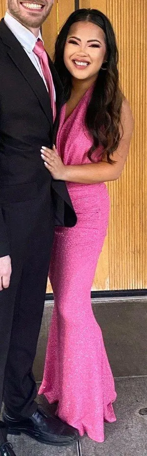 Windsor Pink Long Formal Dress thumbnail 1