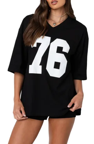 EDIKTED 76 Oversize Cotton Graphic T-Shirt size large thumbnail 1