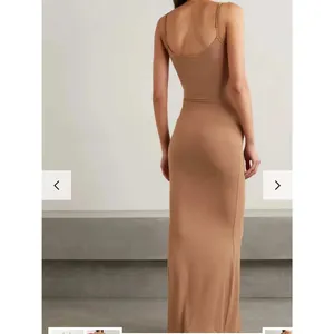 SKIMS Camel Brown Soft Lounge Ribbed Long Slip Maxi Dress Size Small S EUC thumbnail 2