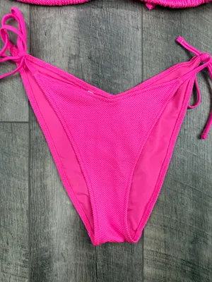 Aerie Hot Pink Textured Bikini Set thumbnail 3