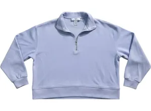 Magaschoni Women‎ XL Periwinkle Blue Modal Blend Quarter Zip Pullover Sweatshirt thumbnail 1