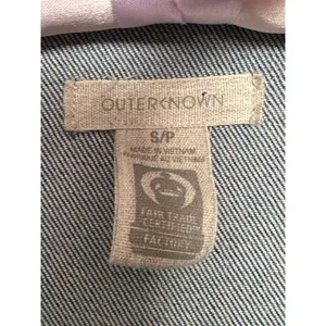 Outerknown Small Denim Vintage Style Jean Romper Collared Button Down Blue thumbnail 3