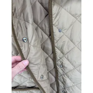 H&M Womens Quilted Jacket Tan Corduroy Trim Barn Coat‎ Small thumbnail 5