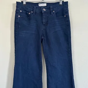 Free People Dallas Flare Jeans Women's 26 Dark Wash Frayed‎ Hem Cowgirl Rodeo thumbnail 3