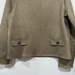 Faux Suede Button Trim Top Ann Taylor thumbnail 3