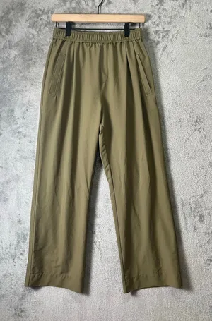 Varley Tacoma Straight Pleat Pant Olive‎ Ripstop Athleisure Utility Size Small thumbnail 1