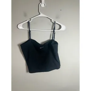 Nike Sportswear Essentials Women Black Ribbed Cami Crop Top‎ DQ5922-010 Medium thumbnail 2