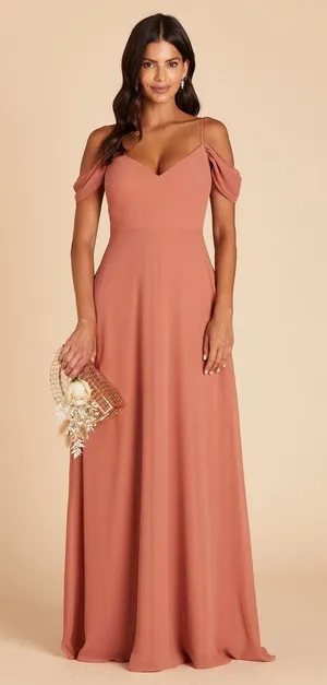 Birdy Grey Devin‎ Maxi Dress Convertible Chiffon Terracotta Small thumbnail 1