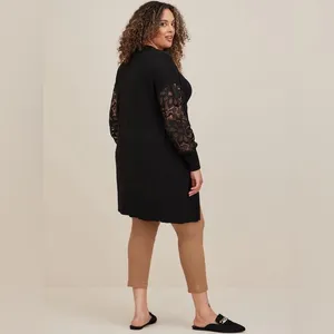 Torrid Black Eyelet Lace Balloon Sleeve Open Sweater Cardigan - size 1 thumbnail 9