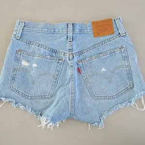 Levi's 501 Light Blue Distressed Jean Shorts Size W24 thumbnail 2