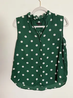 Ann Taylor Polka Dotted Blouse size MP thumbnail 1