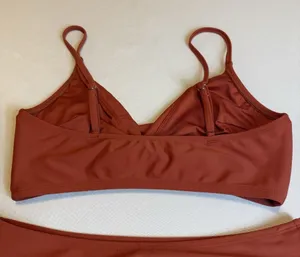 Cupshe Rust Solid Twist Top Spliced High Waist Bikini Set 2 Piece Swimwear Large thumbnail 5