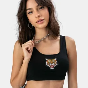 ADIKA Black Cattitude Crop Top Size Small‎ thumbnail 2