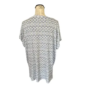 Orvis Classic Collection Blue White Ikat Jersey Stretch Shirt XL thumbnail 2