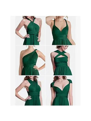 NEW Transformer Evening Long Dress Multi Wrap Convertible Halter Maxi S thumbnail 4