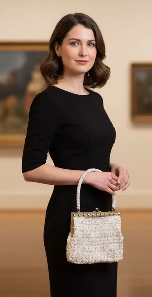 White Beaded Costume Handbag thumbnail 1