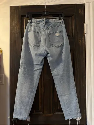 Garage High-Rise Distressed Light Blue Women’s Mom Jeans thumbnail 4