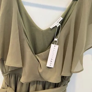 Baltic Born Womens Katya Ruffle Maxi Dress | Dusty Olive In Green XS thumbnail 6
