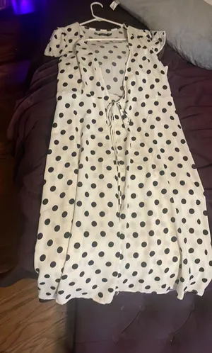 Polka Dot Wrap Midi Dress(XL) thumbnail 1