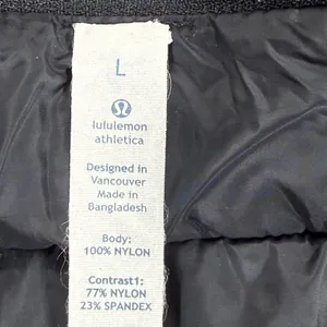 Lululemon Fluff the V Hooded Jacket Black Quilted Puffer Hybrid Full Zip Women L thumbnail 10