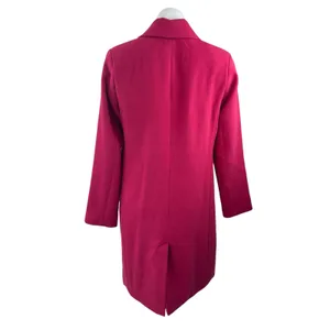 Banana Republic Pink Wool Notched Collar Long Sleeve Walker Pea Coat Jacket Sz S thumbnail 3