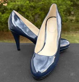 Nickels Navy Blue Patent Leather "Denny" Platform Pump Heels Size 7.5M thumbnail 1