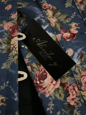 Beautiful Blue & Pink Floral corset L thumbnail 9