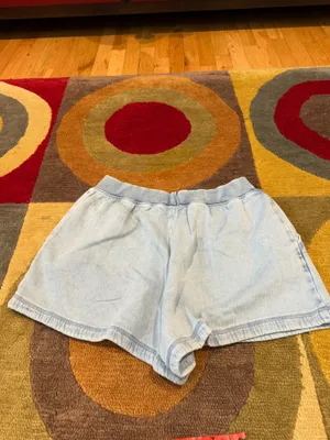 NWT Aerie Light Blue Sweatpant Jeans Knit Material Lounge Shorts Size Medium thumbnail 5