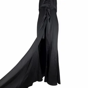 ASTR Georgiana Halter Neck Maxi Dress Black Satin Size S thumbnail 8