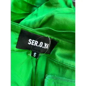 SEROYA Zarri Silk Wide Leg Pant Kelly Green Womens Size Small thumbnail 11