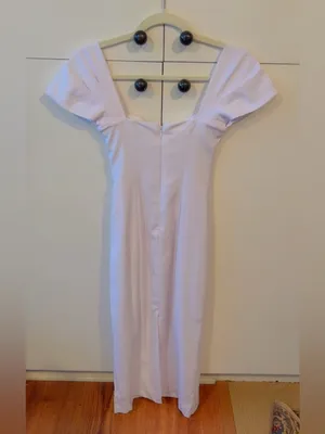 NWOT Abercrombie & Fitch White Off Shoulder Midi Dress Pencil Bodycon XXS thumbnail 4