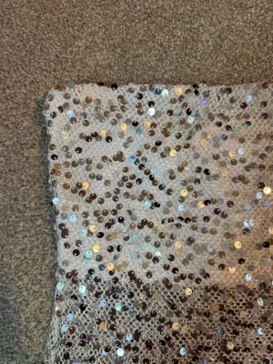 Hello Molly Silver Strapless Sequin Crop Top thumbnail 2