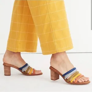 Madewell Multicolor Strappy Block Heel Mules thumbnail 1